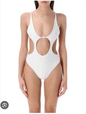 Swim By Di- White Cutout One-Piece Swim Suit - Women's Swim